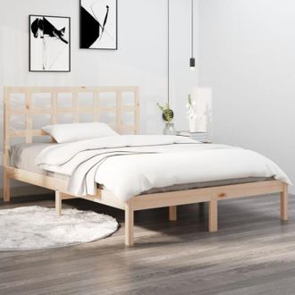vidaXL Estructura De Cama Madera Maciza 120x190 Cm Vidaxl