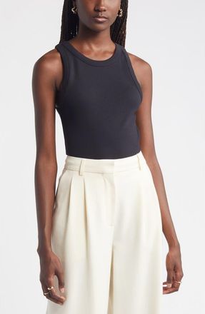 Nordstrom Everyday Cotton Rib Tank in Black at Nordstrom, Size X-Small