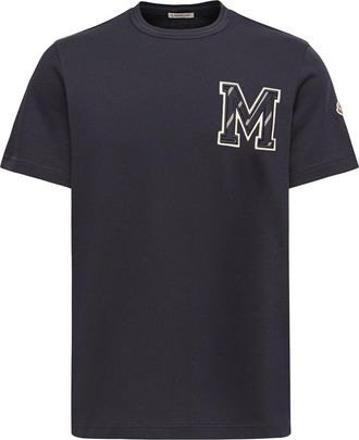 Moncler Moncler Cotton Jersey Monogram T-shirt, Men, Blue, Size: 3xl