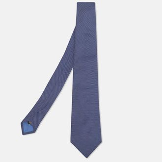 HUGO BOSS Boss By Hugo Boss Navy Blue Patterned Silk Tie