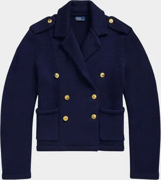 Polo Ralph Lauren Double-Breasted Wool Sweater Blazer
