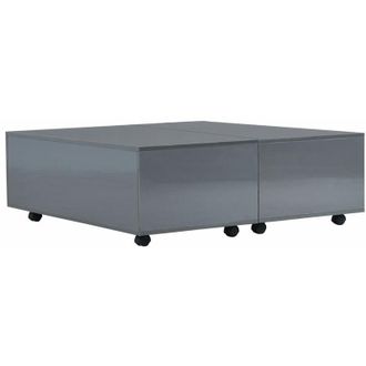 vidaXL Tavolino da Salotto Grigio Lucido 100x100x35 cm - Vidaxl