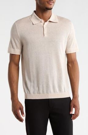 Nordstrom Cotton Polo Sweater in Beige Oak Heather at Nordstrom Rack, Size Xx-Large