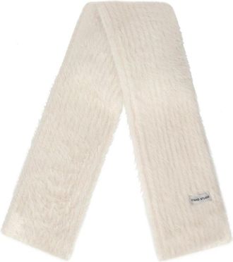 Stand Studio Stand Studio, Accessoires, Dames, Wit, ONE Size, Polyester, Imitatiebont Gestreepte Sjaal