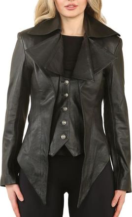 TruClothing Gothic Mid-Length Edwardian Leather Jacket