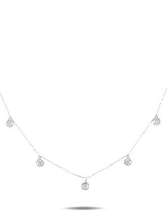 Luxury Bazaar 14K white gold diamond necklace - Zilver