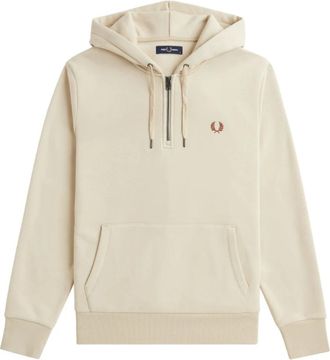 Fred Perry Beige Sweater Collectie - Heren - Hoodies - Beige - M - Katoen - Hoodies & sweatvesten
