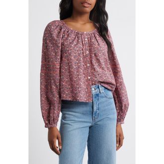 Madewell Puff-Sleeve A-Line Top in Smoky Rose at Nordstrom Rack, Size Xx-Large
