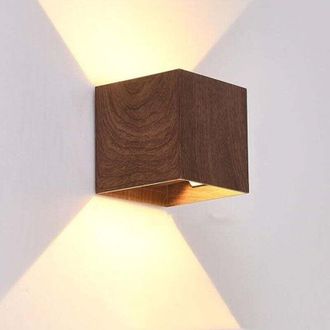 OEM Applique Da Parete A Led Da 8w In Legno, Illuminazione Interna Direzionale Verso LAlto/il Basso, 3000k, Moderna Luce Notturna Per Il Soggiorno
