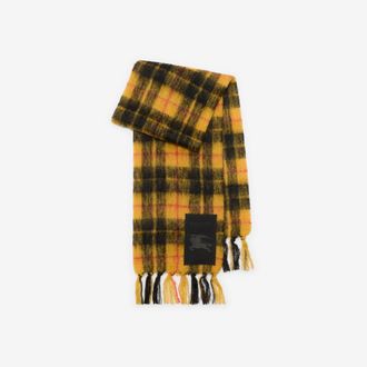 Burberry Check Mohair Wool Scarf