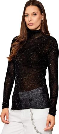 Pinko Moss Turtleneck - Dames - Coltruien - Zwart - M - Wol - Truien & Vesten