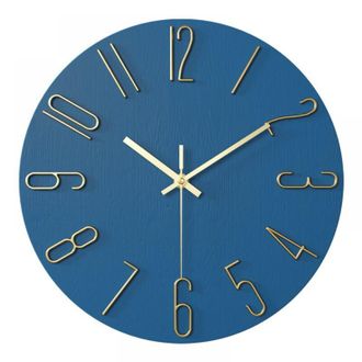 OEM Reloj De Pared Para Sal&oacute;n De 30 Cm (12 Pulgadas) Con Letras Azules Y Doradas -crezuo