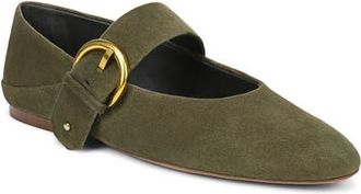 Franco Sarto Reeva Mary Jane Flat in Green Suede at Nordstrom, Size 7.5