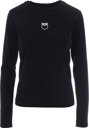 Pinko Pinko, Tops, Dames, Zwart, S, Katoen, Limousine Draped T-Shirt