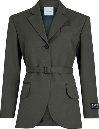 Patou belted jacket - women - Virgin Wool/Viscose Crepe/Organic Cotton - 34 - Green