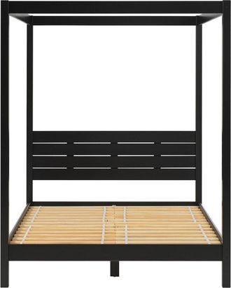 Walker Edison Modern Minimalist Boho Queen Canopy Bedframe