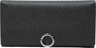 Bulgari Black Leather Long Wallet (Bi-Fold) (Pre-Owned)