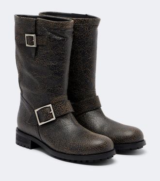 Jimmy Choo London Biker leather mid-calf boots