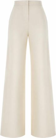 Max Mara Off White Flared Flat Front Pants