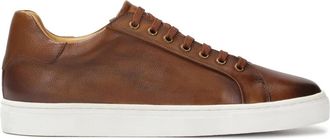 Kazar Minimalistische bruine sneakers met witte zool - Heren - Sneakers - Bruin - 41 EU - Leer - Schoenen
