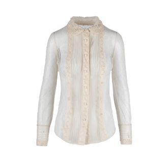 Valentino Rode Valentino blouse van doorschijnend kant - jaren 2010