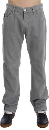 Dolce & Gabbana Mens Gray Cotton Straight Fit Jeans - Grey - Size 34 (Waist)