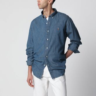 Polo Ralph Lauren Camicia blu in denim Custom-Fit