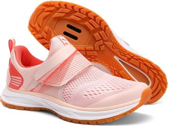 Generic Women Comfortable Spinning Cycling Shoes - Unisex Breathable Indoor Outdoor Mountain Bike Cycling Shoes Compatible SPD (Pink,5.5)