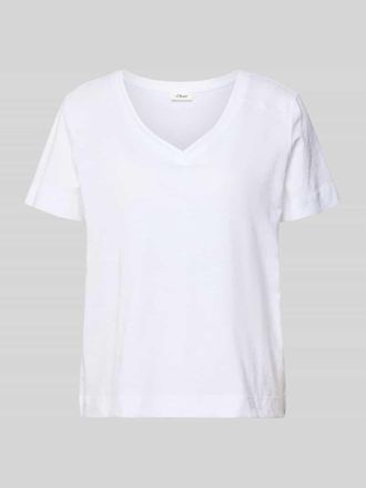 s.Oliver Red Label Relaxed Fit T-Shirt aus reiner Baumwolle in Weiss, Gr&ouml;&szlig;e 34