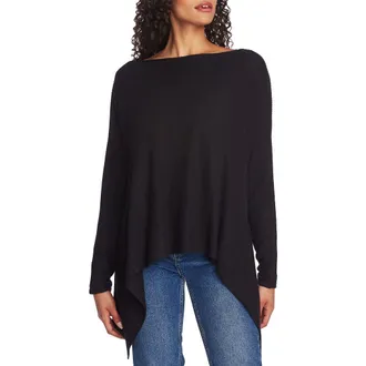 1.State Knot Back Waffle Knit Top in Rich Black at Nordstrom, Size Small