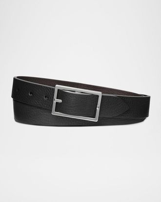 Shinola Men & apos;s Reversible Rectangular-Buckle Leather Belt