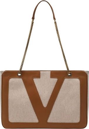 Valentino Tote Media Tas - Dames - Schoudertassen - Beige - ONE Size - Tassen