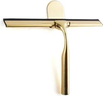 OEM Escobilla De Ducha De Acero Inoxidable Dorado Para Ba&ntilde;o, Escobilla De Ducha De Cristal Ancha [25 Cm], Silicona De Alta Calidad, Ducha Con Soporte, No 