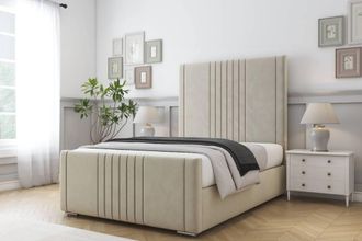 Comfort Beds Royal Plush Bed Frame - 50 Upholstered Headboard in Cream | Size: Single