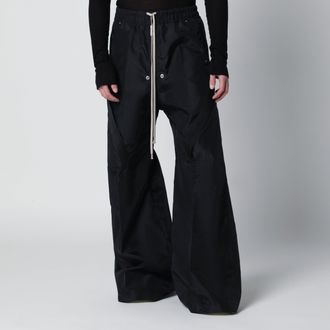 Rick Owens Pantaloni Strapped Wide Bela neri