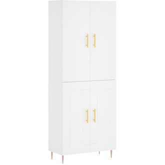 vidaXL Vidaxl - Aparador Alto Madera Contrachapada Blanco 69,5x34x180 Cm