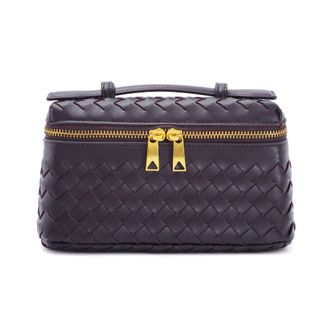 Adornia Burgundy Woven Top Handle Bag