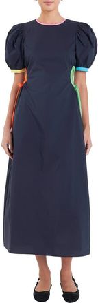 English Factory Colorblock Midi Dress in Navy Multi at Nordstrom, Size Small