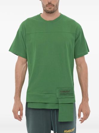 AMBUSH logo-patch waist-pocket T-shirt - men - Cotton - M - Green