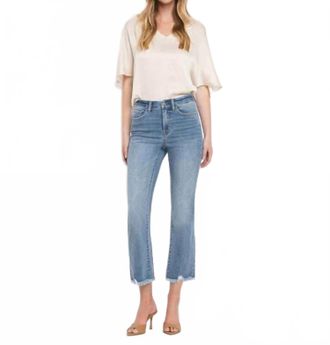 Flying Monkey Alice High Rise Crop Flare Jeans In Medium Wash