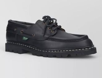 Paraboot boat shoes lace design eyelet lug sole