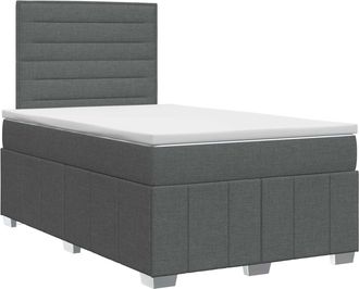 vidaXL Cama Box Spring Con Colch&oacute;n Gris Oscuro 120 X 200 Cm Tela Vidaxl