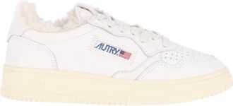 Autry White Goatskin Medalist Low-Top Sneakers