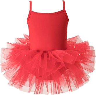 Generic Baby Girls Camisole Tutu Dresses Strap Shiny Tulle Ballet Leotard Ballerina Costume for Dance Girls 1-6 Years Childrens Tutu Dress for Performance and