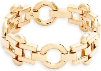 Saint Laurent Arabesque Hexagon Chain Bracelet in Brass Gold at Nordstrom, Size Large