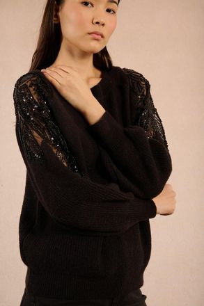 Molly Bracken Trui in tricot, schouders in ajour