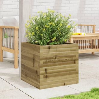 Berkfield Home Decorative Garden Planter 50x50x45.5 cm Impregnated Wood Pine in Brown