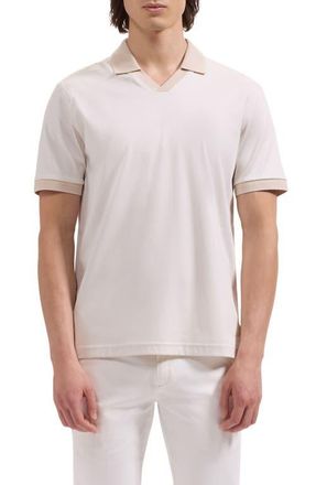 Bugatchi Pima Cotton Johnny Collar Polo in Ivory at Nordstrom, Size Xx-Large