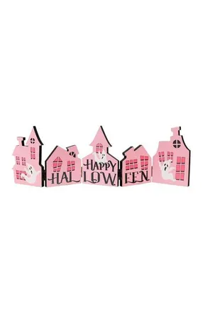 Glitzhome Halloween Wooden Hinged Haunted House Table Decor in Pink at Nordstrom, Size Medium