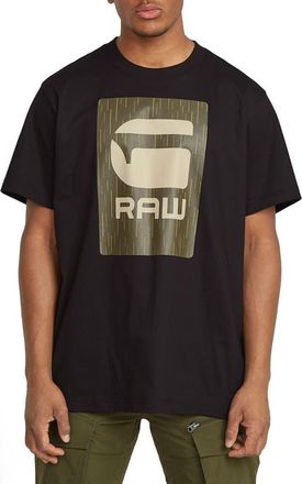 G-Star Burger Box Rain Loose Organic Cotton Graphic T-Shirt in Dark Black at Nordstrom, Size Medium